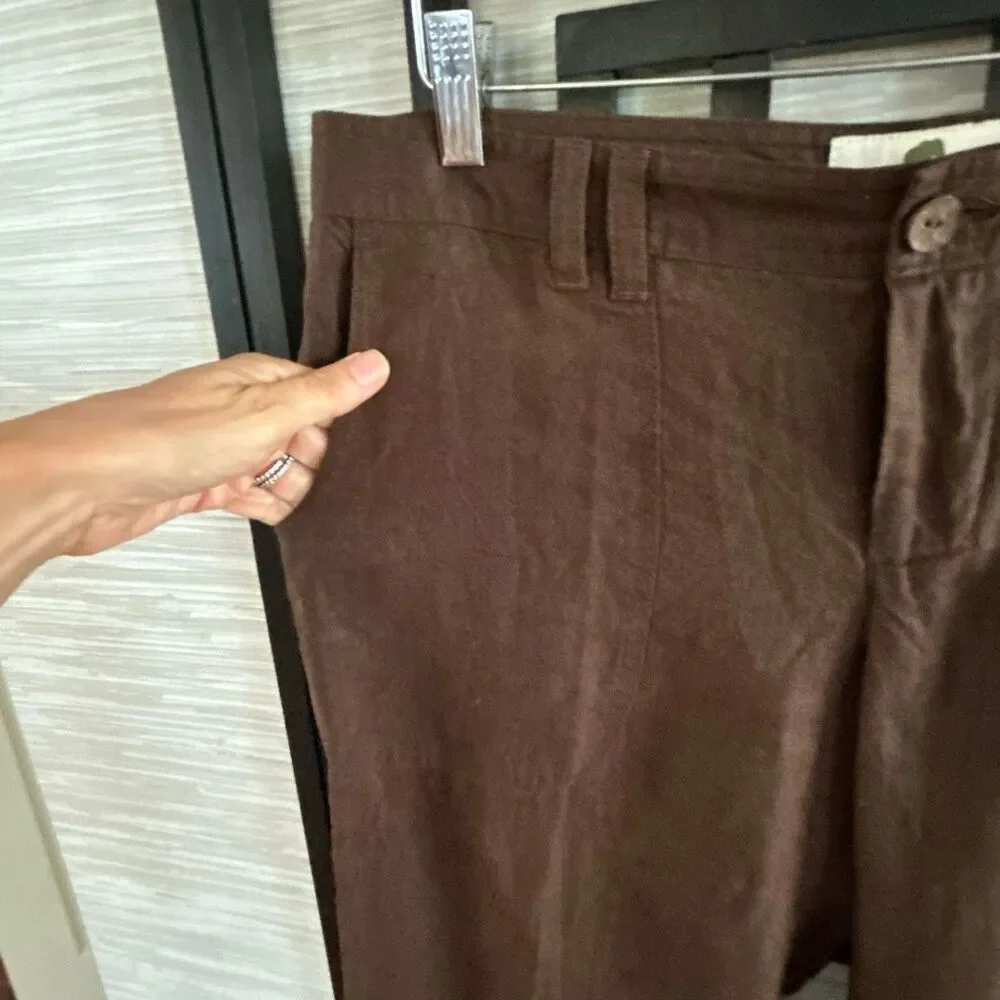 Banana republic 100% organic linen vintage Y2K wide leg pants trousers size 8 ch